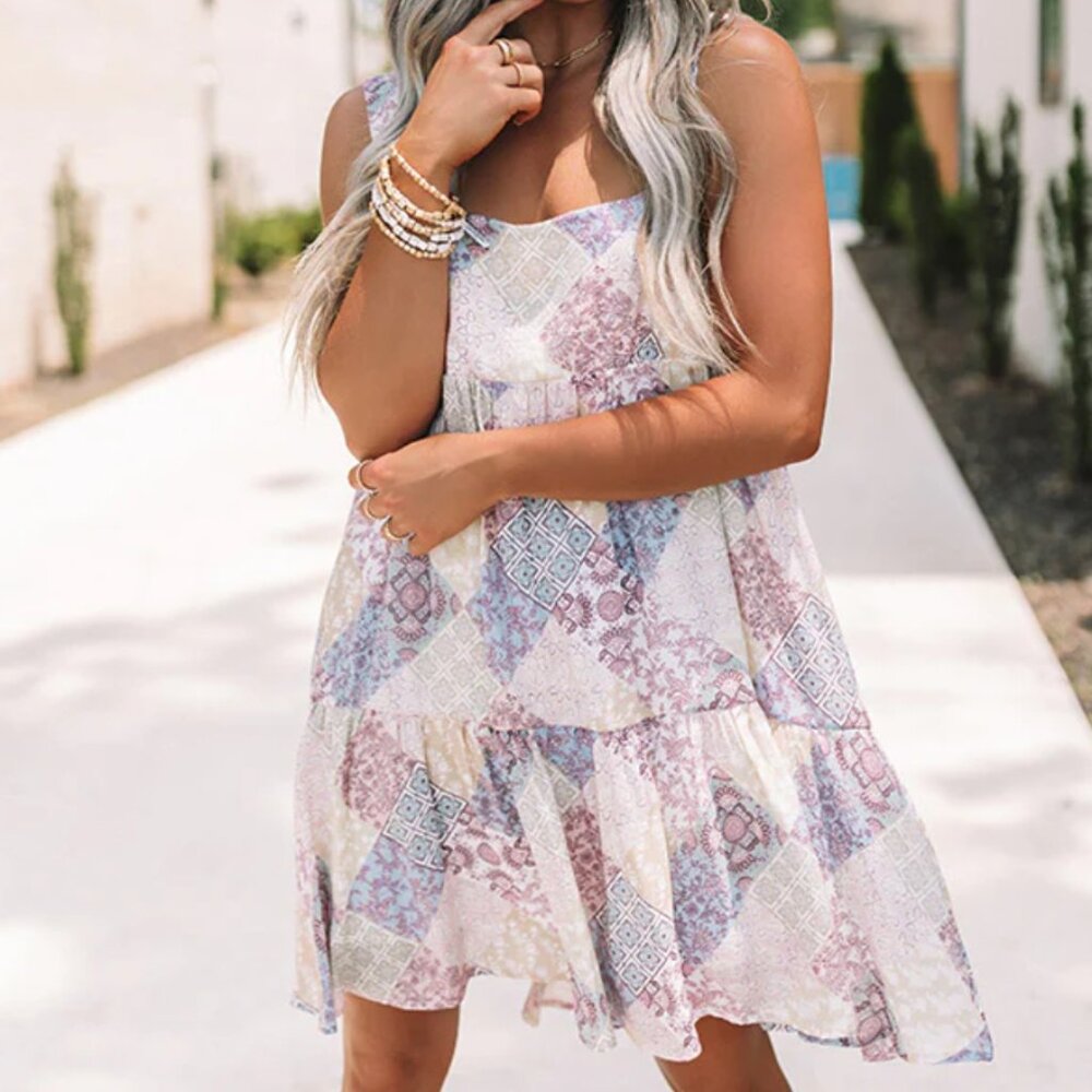 Millibon Multicolor Patchwork Dress - image 1